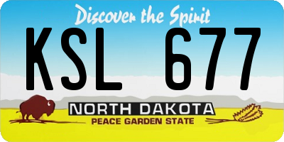ND license plate KSL677