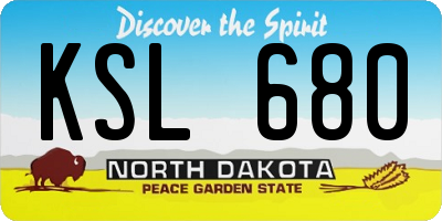 ND license plate KSL680