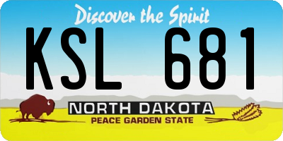 ND license plate KSL681