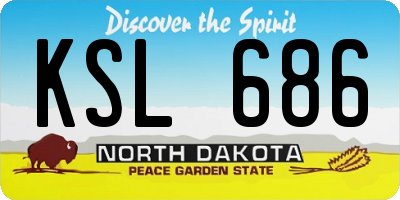 ND license plate KSL686