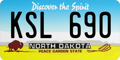 ND license plate KSL690