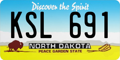 ND license plate KSL691