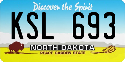 ND license plate KSL693