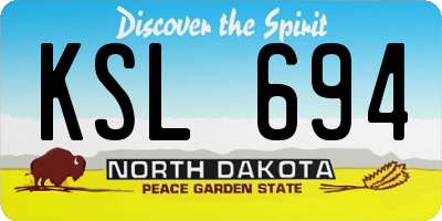 ND license plate KSL694
