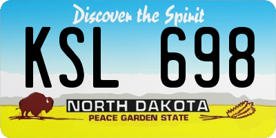 ND license plate KSL698