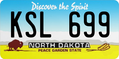 ND license plate KSL699