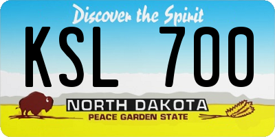 ND license plate KSL700