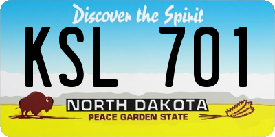 ND license plate KSL701