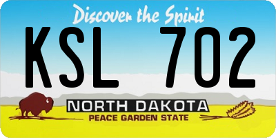 ND license plate KSL702