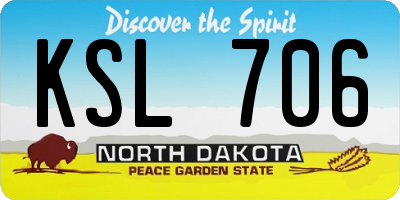 ND license plate KSL706