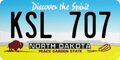 ND license plate KSL707