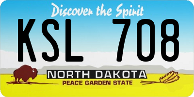ND license plate KSL708