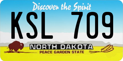 ND license plate KSL709