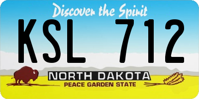 ND license plate KSL712