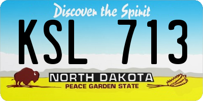 ND license plate KSL713