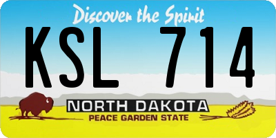 ND license plate KSL714