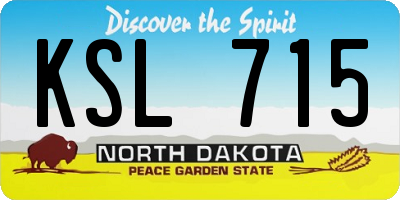 ND license plate KSL715