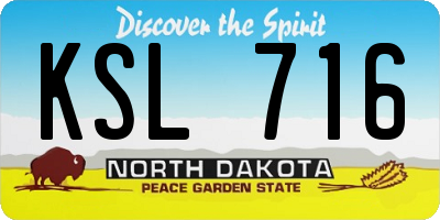 ND license plate KSL716