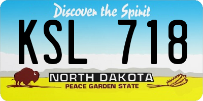 ND license plate KSL718