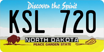 ND license plate KSL720