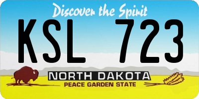ND license plate KSL723