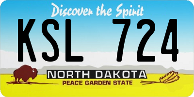 ND license plate KSL724