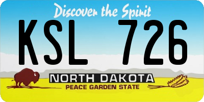 ND license plate KSL726