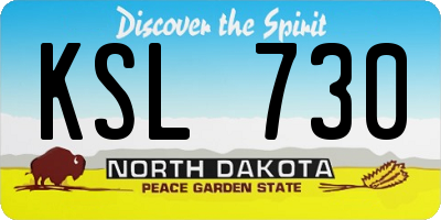 ND license plate KSL730