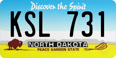 ND license plate KSL731