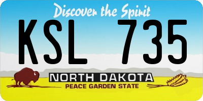 ND license plate KSL735