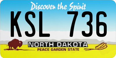 ND license plate KSL736