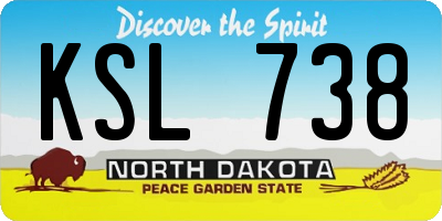 ND license plate KSL738