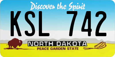 ND license plate KSL742