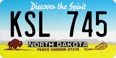 ND license plate KSL745