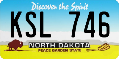 ND license plate KSL746