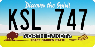 ND license plate KSL747