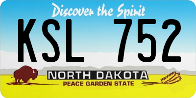 ND license plate KSL752