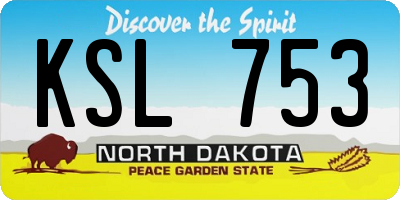 ND license plate KSL753
