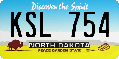 ND license plate KSL754