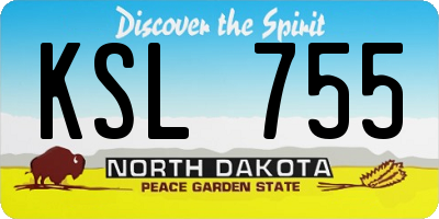 ND license plate KSL755