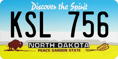 ND license plate KSL756