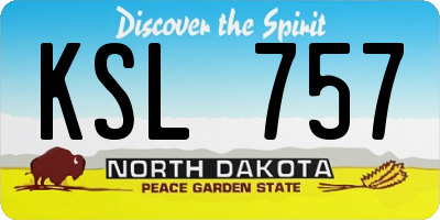 ND license plate KSL757