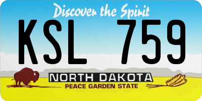 ND license plate KSL759