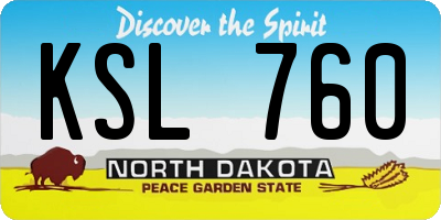 ND license plate KSL760