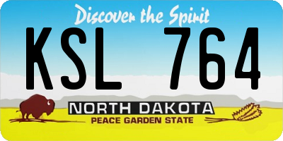 ND license plate KSL764
