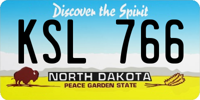 ND license plate KSL766