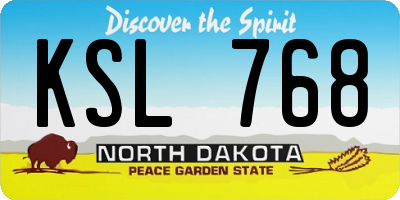 ND license plate KSL768