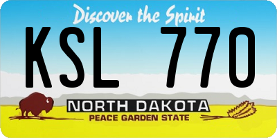 ND license plate KSL770