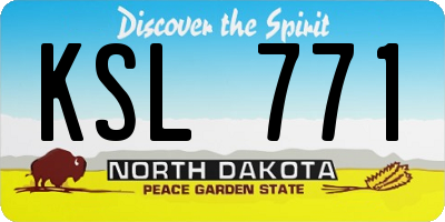 ND license plate KSL771