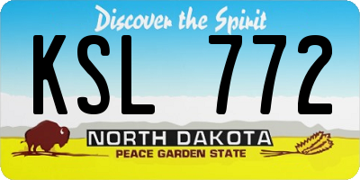 ND license plate KSL772